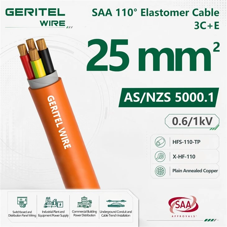 3x25+1x6E SAA 3 Core And Earth LSZH-kabel 110C